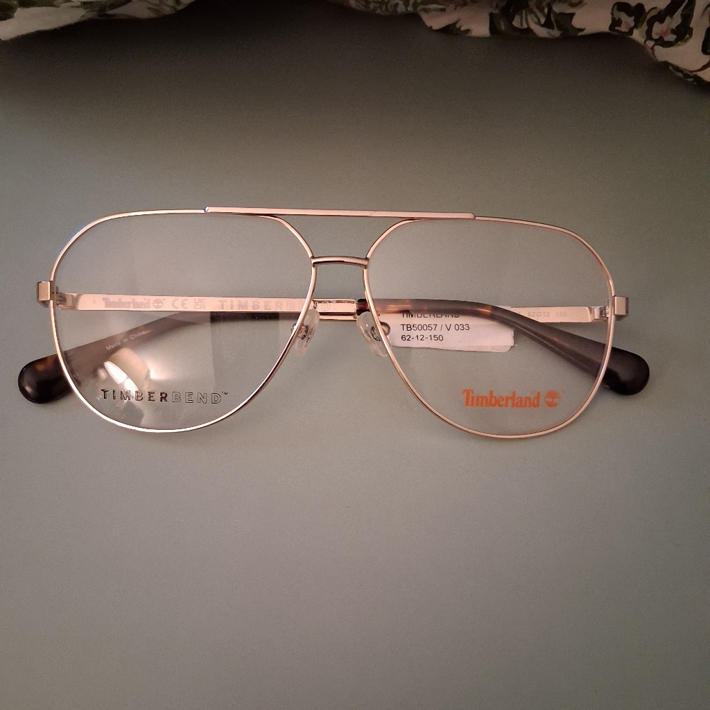 Timberland Men's Classic Gold Aviator Eyewear Frame Nwt